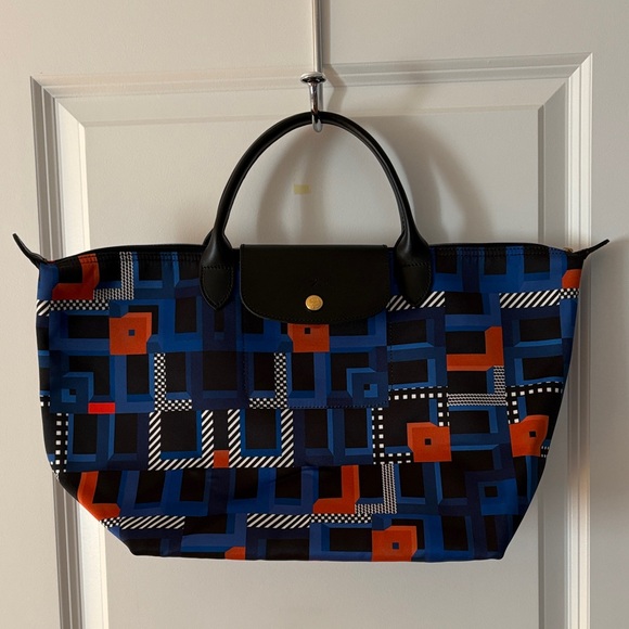 Longchamp Handbags - Longchamp Le Pliage Geometric Pattern Tote